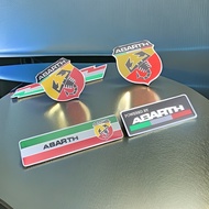 Car Sticker 3D Scorpion Abbas Metal Nameplate ABARTH Aluminum Sticker For Fiat Abarth Punto 124 GT 1