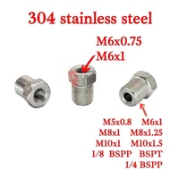 M6×0.75 M6×1 to M5 M8 1/8" 1/4" 3/8" BSP Reducer Adapter 304 Stainless Steel Pressure Gauge