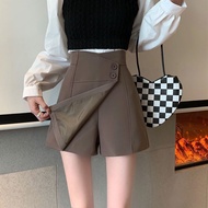 Skort Irregular Shorts Women's Autumn New Korean High Waist A-shaped Wide Leg Skirt/Short Pants