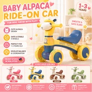 Cute Alpaca Baby Slide Car 4 Wheel Balance Scooter Walker for 1–3 Years Old Toddler Toy Mainan Budak
