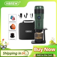 Hibrew H4 Green&amp;White Portable Espresso Coffee Machine For Car &amp; Home Nespresso Dolce Gusto Ground Coffee Maker