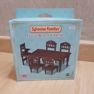 (Clearance) Classic Brown Table Set Sylvanian Families Doll House Furniture Accessories
