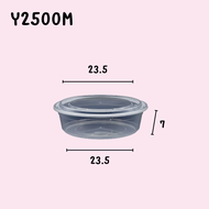 กล่องกลมใส่อาหารพัสดุพลาสติกสีใส (แบบลัง) ขนาด1000ML/1250ML/2500ML/3500ML