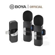 BOYA BY-V10/V20 ANC Microphone Wireless Mini Lavalier Active Noise Reduction Phone Mic for Vlog Live Stream Content Creators Action Camera Laptop PC Live Streaming