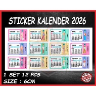 2026 New years Calender sticker kalender sticker