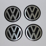 4PCS/Set 55MM Dome Wheel Centre Hub Cap Stickers Flat Badge Emblem For VW