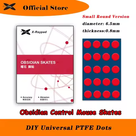 Obsidian X-Raypad Mouse Skates Universal 6.5mm Dots Donuts 0.9mm Balanced Control Mouse Feet Pad Gla