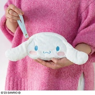 Japan HMV x Sanrio CINNAMOROLL furry small makeup pouch faux leather strap wristlet