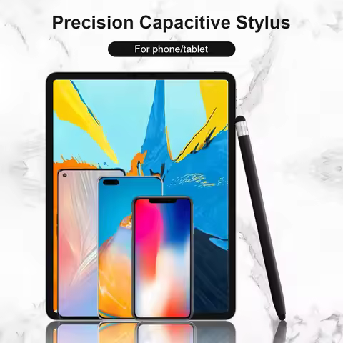 Capacitive Stylus Pen 2 in 1 Rubber Tips Stylus Pencil for iPhone Android Device