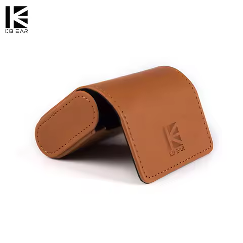KBEAR High-end Leather Earphone Case Headset Accessories Earbuds Storage Headphone Bag With LOGO For