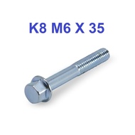 FLANGE BOLT / FLANGE BOLT K8 WHITE M6 X 35