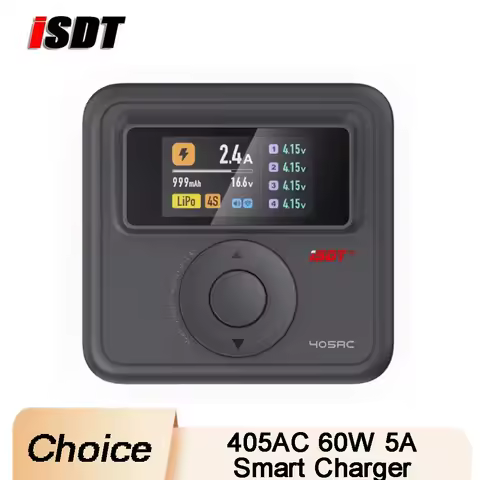 ISDT 405AC 60W 5A Smart Charger XT60 for 1~4S LiFe LiHv LiPo 1~7S Pb 1~12S NiMH/Cd Battery