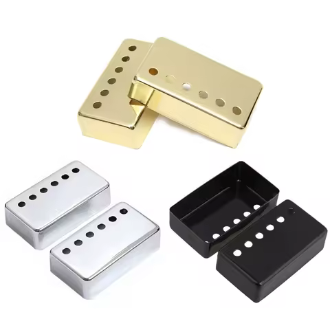 Set of 2 Humbucker LP Guitar Pickup Cover Nickel Covers 50mm & 52mm P ole Spacing Fits Epiphone Les 
