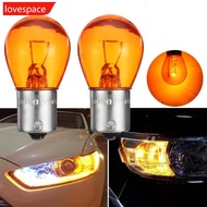 LOVESPACE 2Pcs 1156 BA15S Glass Car Auto Stop Light Brake Bulb Indicator Lamp 21W DC12V White/Amber 