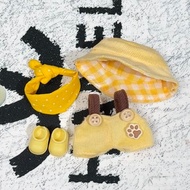 Baby Clothes 10CM Mini Plush Toy Doll Dress Up Clothes Overalls Hat Set 4th Generation Cloth Cloth C