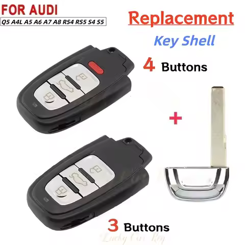 LUCKY 3/4 Button Smart Remote Key Shell Case Fob for Audi A3 A4L A5 A6 A6L Q5 Q8 S4 S5 Replacement C