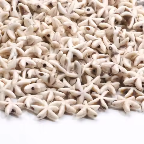 50Pcs Starfish Acrylic Loose Spacer Beads For Making Necklaces Bracelets Earrings DIY Charm Decorati
