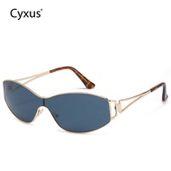 Cyxus retro Y2K Metal Sunglasses for Men UV400 Sunglasses Rectangle Frame Unisex Style 1289