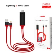 iOS iPhone Lightning to HDMI 1080p HDTV AV Cable Adapter สำหรับ iPhone 2 เมตร