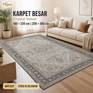 MYNA Karpet Besar Crystal Velvet Anti-Slip Ruang Tamu Bilik Tidur | Large Carpet 160x230cm 200x300cm