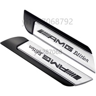 Hot New 2 X ///AMG Metal Logo Rear Side Fender Marker Emblem Badge Sticker Decal For Mercedes qing