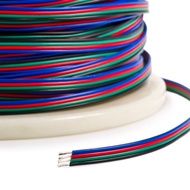 4-core tin-plated copper wire, 4PIN Led extension wire, flat cable, UL1007- 22AWG/ 20AWG/ 18AWG