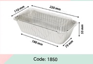 Aluminium Foil Tray with Lid 10pcs 1650/1850/1950ml Disposable Baking Container | Cake Bread Takeawa