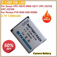 for Sanyo VPC-CG10 DMX-CG11 VPC-CG102  VPC-CG100 for Pentax P70 W90 H90 WS80 Camera Battery D-LI88 D