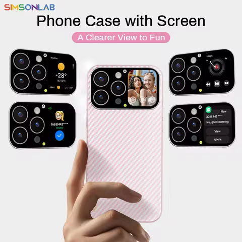 2026 Smart Phone Case 1.83''Screen Window Custom Photo/Video Wallpaper Selfies Camera Magnetic Charg