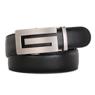 Men Belt Leather Belt  3.5cm Automatic Buckle Belt for Men 110-130cm