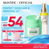 <2pcs>SKINTIFIC Basic Skincare & Removal Kit: Moisturizer丨Serum Spray丨Sunscreen丨 Cleanser &Cleansing