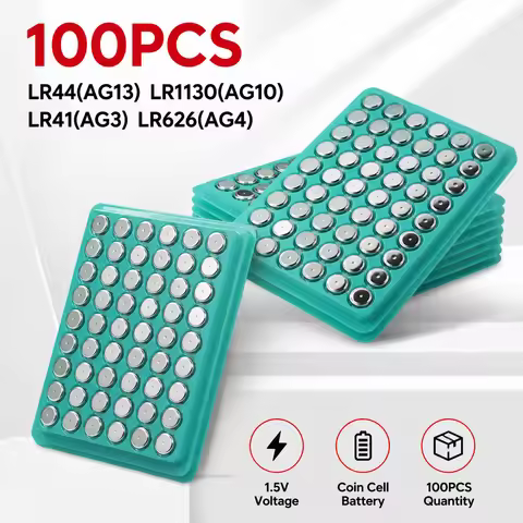 100Pcs 1.55V Alkaline Button Coin Cell Batteries AG13 LR44 AG10 AG4 AG3 LR1130 LR41 377 LR626 for Wa