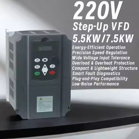 7.5KW 220V AC Single Phase Input Mini Frequency Inverter to 220V 3Phase Output V/F Motor Drive Frequ