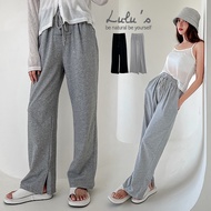 LULUS [A04220080] Y Front Tie Rope Inner Slit Loose Trousers/Cotton Pants 2 Colors220421