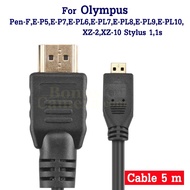 HDMI cable Length 5m To Olympus E-P5 E-P7 E-PL6 E-PL7 E-PL8 E-PL9 E-PL10 XZ-2 XZ-10 Stylus 1 1s Pen-