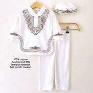 YANCSHOP KOKO WHITE EMBROIDERED VARIETY Muslim Clothes Peci Suit for Baby Boys Cool Eid Aqiqah Aqiqa