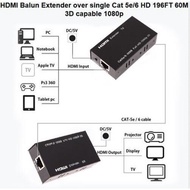 HDMI Extender 60m Use LAN CAT 5/6 cable 3D 1080p cheap solution
