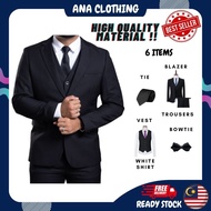 6 Items Slimfit Men Suit Blazer High Quality Wedding Suit Business Suit Blazer Men Suit Blazer Lelak