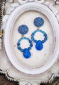 鉤針 串珠 編織  刺繡  耳環