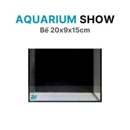 Fish show tank 20x9x15cm with black decal sticker on the back