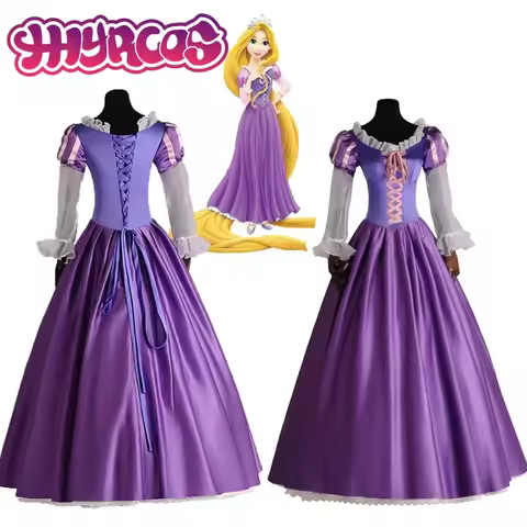 Anime Princess Rapunzel Cosplay Costume Women's Purple Dress for Adult Women Rapunzel Halloween Cost