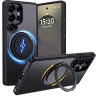 1ชิ้น เคสป้องกันพร้อมขาตั้งแม่เหล็กแบบมัลติฟังก์ชั่น พื้นผิวแมตต์เรียบง่ายสีดำ, วัสดุ PC พร้อมขาตั้ง