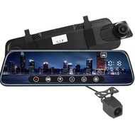 Dvr Dashcam Rearview Mirror Dual Full Size Touch Screen Car Camera Night Hd 9.66