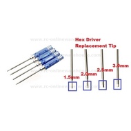 Hex Driver Replacement TIP for HEX Screw Driver for size 2.5 / 3.0mm