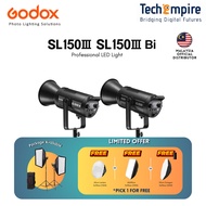Godox SL150III & SL150III Bi 150W LED Video Lights – Daylight / Bi-Color, Bowens Mount, High CRI, Qu
