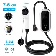 1 Portable Type 3.8KW 7.6KW EV WallBox Car Charger Fast Charging Cable For Tesla AC Adap