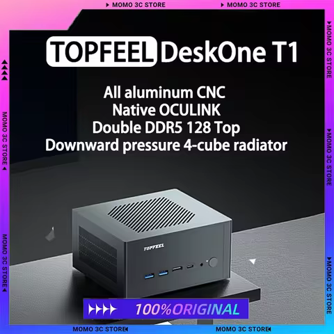 TOPFEEL DeskOne T1 Mini Portable Computer AMD R7 7640HS 8745HS DDR5 WIFI6 Mini PC All Aluminum Offic