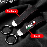 High-Grade Suede Motorcycle Keychain Holder Pendant Keyring For Benelli Imperiale 400 TRK502 BN302 TNT125 300 BJ600 Accessories