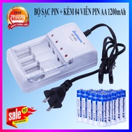 [B02+4AA1200] Bộ sạc pin tiểu đa năng Doublepow DP-B02  (kèm 4 pin tiểu sạc Doublepow AA 1200mAh chu