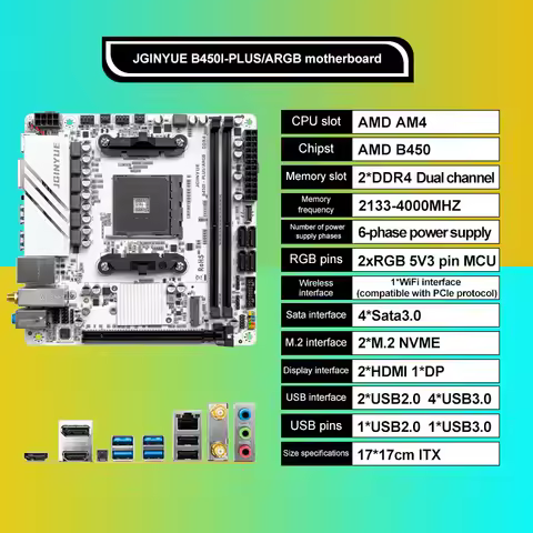 B450 B450I PLUS ARGB Gaming new Motherboard am4 Dual-channel ddr4 32g m.2 hdmi MINI ITX HTPC Motherb